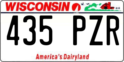 WI license plate 435PZR