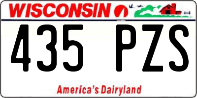 WI license plate 435PZS