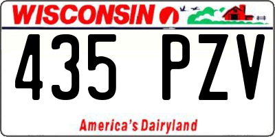WI license plate 435PZV