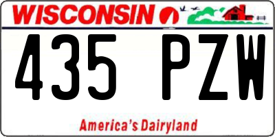 WI license plate 435PZW