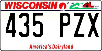 WI license plate 435PZX