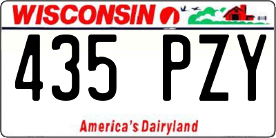WI license plate 435PZY