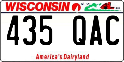 WI license plate 435QAC