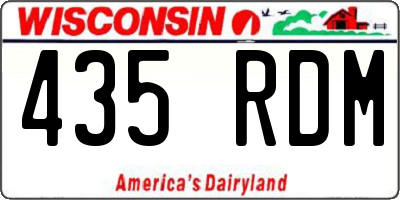 WI license plate 435RDM