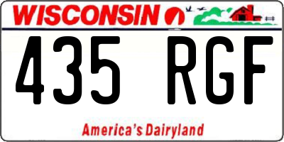 WI license plate 435RGF