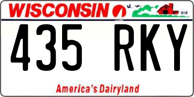WI license plate 435RKY