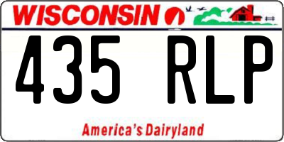 WI license plate 435RLP