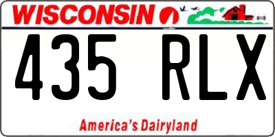 WI license plate 435RLX