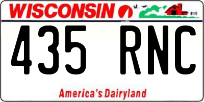 WI license plate 435RNC