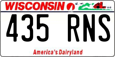 WI license plate 435RNS