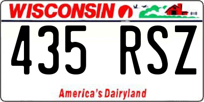 WI license plate 435RSZ