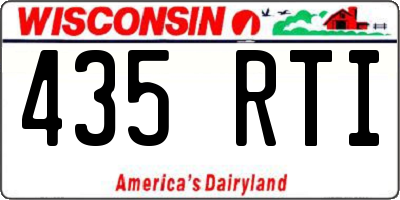 WI license plate 435RTI