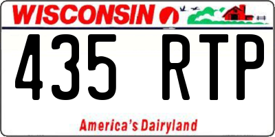 WI license plate 435RTP