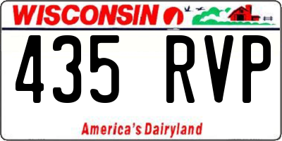 WI license plate 435RVP