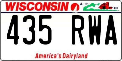 WI license plate 435RWA