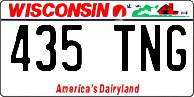 WI license plate 435TNG