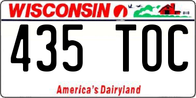 WI license plate 435TOC