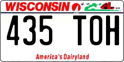WI license plate 435TOH
