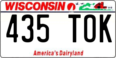 WI license plate 435TOK