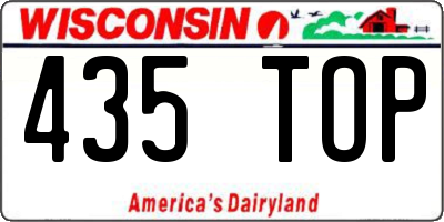 WI license plate 435TOP