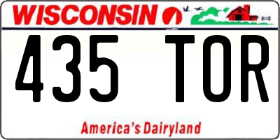 WI license plate 435TOR