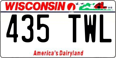 WI license plate 435TWL