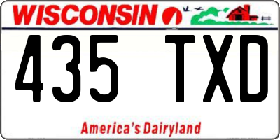 WI license plate 435TXD