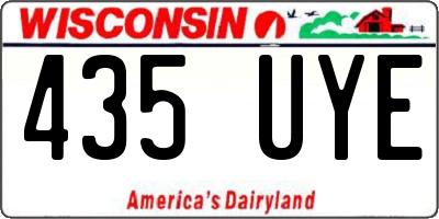 WI license plate 435UYE