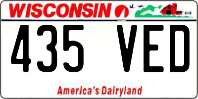 WI license plate 435VED