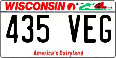 WI license plate 435VEG