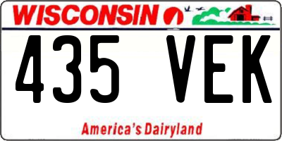 WI license plate 435VEK