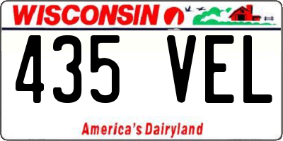 WI license plate 435VEL