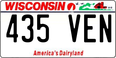 WI license plate 435VEN