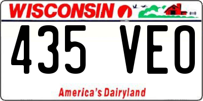 WI license plate 435VEO