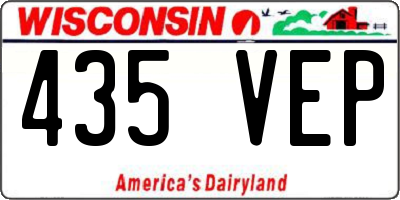 WI license plate 435VEP