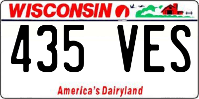 WI license plate 435VES