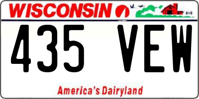 WI license plate 435VEW