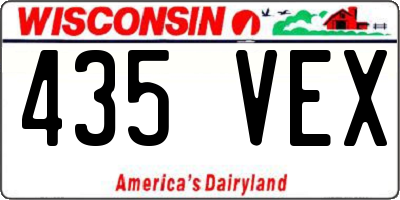 WI license plate 435VEX