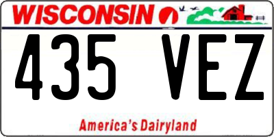 WI license plate 435VEZ