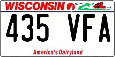 WI license plate 435VFA