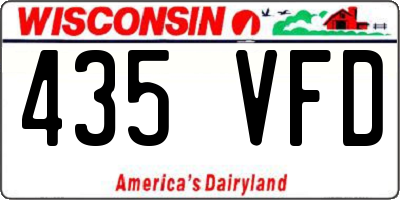 WI license plate 435VFD