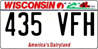 WI license plate 435VFH