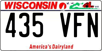 WI license plate 435VFN