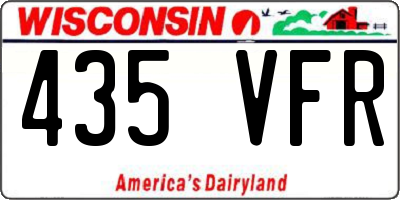 WI license plate 435VFR