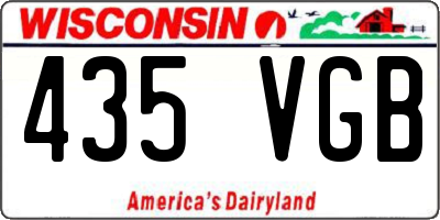 WI license plate 435VGB