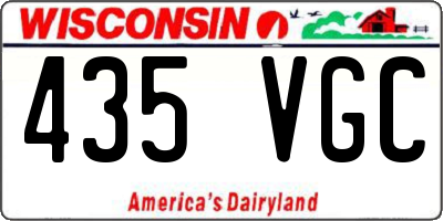WI license plate 435VGC