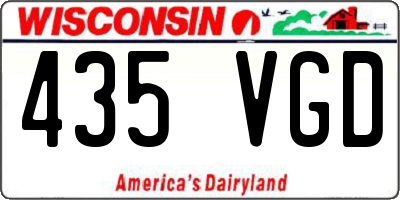 WI license plate 435VGD