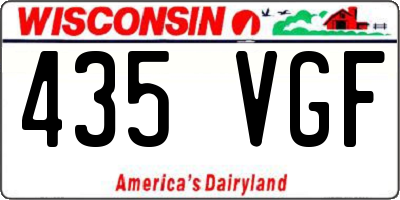 WI license plate 435VGF
