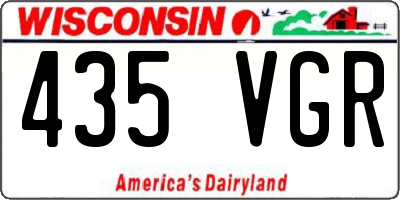 WI license plate 435VGR