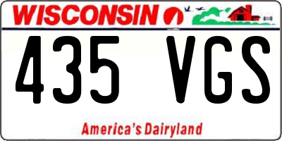 WI license plate 435VGS